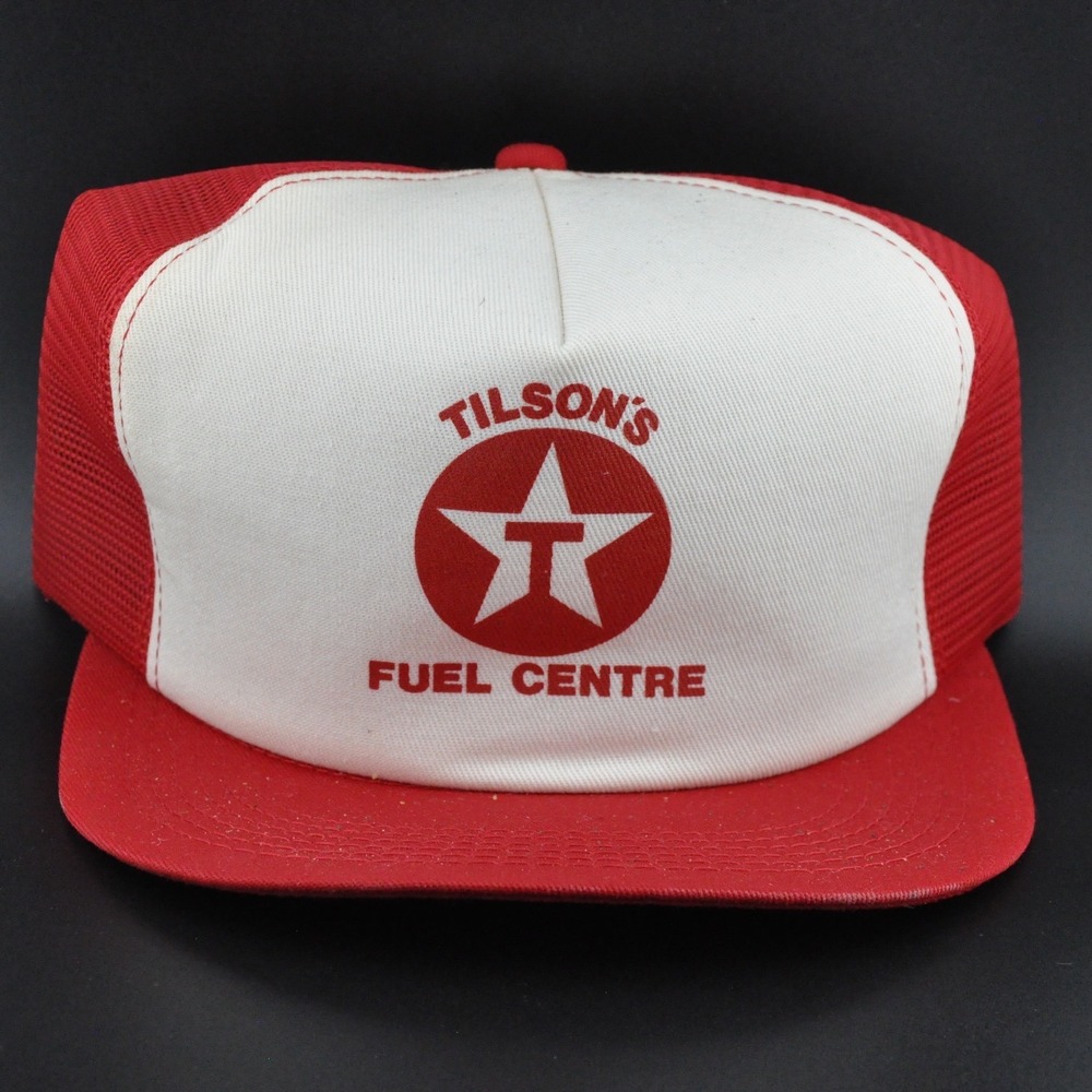 K-Brand Trucker Hat OSFM Red White Tilson's Fuel Centre Vintage Snapback